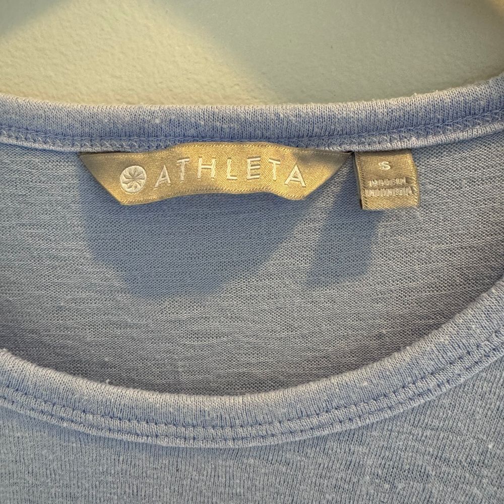 Athleta Women's Breezy Pullover Short Sleeve Blue Crewneck Tee Shirt Size Small - Picture 5 of 8